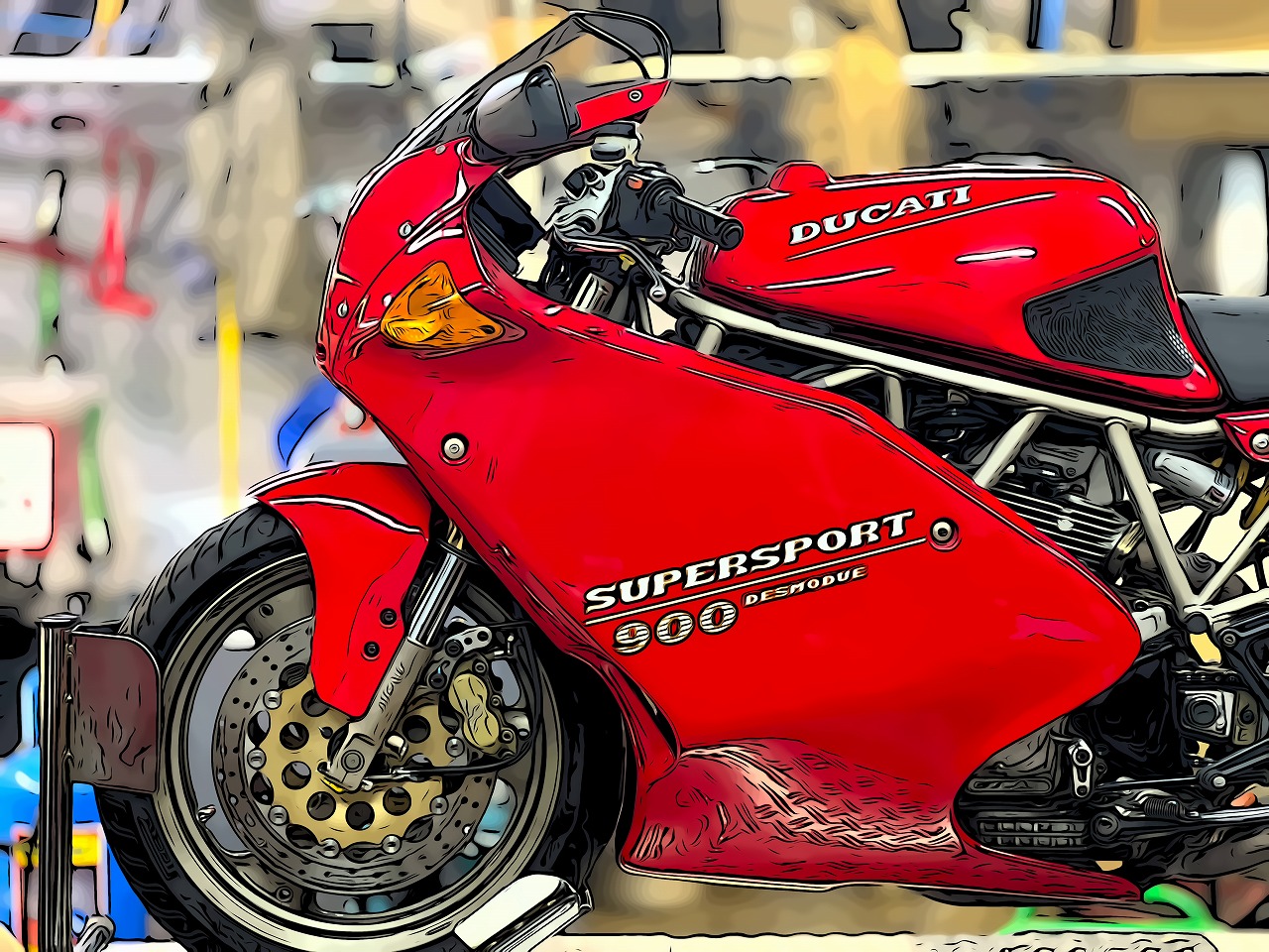 Ducati 900SS 車検 フォークオイル・フルード交換 オイルクーラーホース製作その他 | decoboco